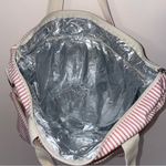 CB Station Insulated Striped Tote Bag with Outer Zipper Section Cotton Exterior Photo 4