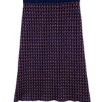 J.Crew Geometric Ring Midi Sweater Skirt Blue Red Merino Wool Blend Womens S Photo 0