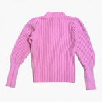 WAYF Miles Puff Sleeve Ribbed Turtleneck Sweater Size S – Soft Pink Knit Photo 2