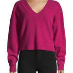 RE/DONE  Fushia V-Neck Wool Cashmere Pullover Sweater size XS oversize Photo 0
