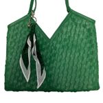 White House | Black Market  Women's Green Woven Vegan Leather Shoulder Bag Photo 1