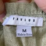 FAVLUX  Green Ruched Milkmaid Puff Sleeve Cropped Blouse Shirt Size M Photo 2