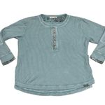 We The Free Free People Turquoise Blue Fall For You Long Sleeve Thermal Henley Tee Small Photo 2