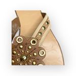 Coach Deadstock: new  ❃ Kelby Flower Hardware Thong Sandal ❃ Latte Leather ❃ 8.5 Photo 9
