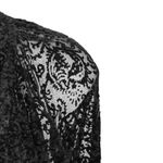 Free People Womens Black Velvet Mesh Long Sleeve Plunge Neck Sheer Coverup Top L Photo 1