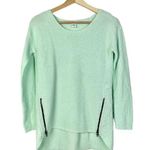 Bar III Mint Green Knit Side Waist Zip Pullover Sweater XS Photo 0