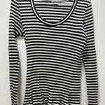 Falls Creek Black and White Striped Long Sleeve Top Photo 0