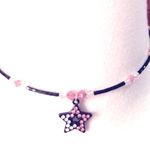 High IntenCity Black & Pink Rhinestone & Beaded Choker with Bling Star Photo 1