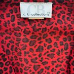 C.B. Collections Red and Black Leopard Print Faux Tank Blouse Size M Photo 7