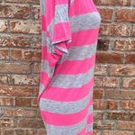Nordstrom Aqua () neon pink and grey striped dress / L / Excellent condition Photo 6