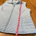 Christopher & Banks  Solid Blue Quilted Full Zip Vest Blue Pockets Large Photo 4