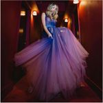 Mac Duggal  Indigo Ombré Sleeveless Tulle Ball Gown Size 14 $398 20221 Photo 10