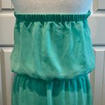 EXPRESS  Large Mint Green Chiffon Strapless Mini-Dress Photo 10