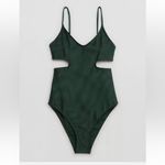 Aerie NWT Shine Rib Voop Cheeky One Piece Swimsuit Photo 2