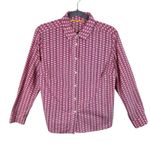 Boden 100% Cotton Pink Navy White Circle Pattern Long Sleeve Button Up Size 10P Photo 0