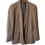 ZARA  Open Front Blazer Brown Women’s Size Small Relaxed Fit Lightweight Pockets Photo 5