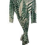Laundry by Shelli Segal Wrap Dress Green Striped Print Size L 3/4 Sleeve Photo 5