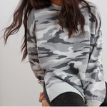 Aerie Womens Sweatshirt Gray Grey Desert Camo Oversized Side Slits Size XS Photo 9