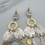 Chico's  Silver Gold Tone Statement Coin Dangle Earrings NWOT Photo 2