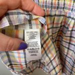 Loft multicolor plaid smocked off shoulder baby doll top size large Photo 6