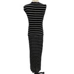 IRO Molly Dress Maxi Length T-Shirt Short Sleeve Linen Stripe Black Size Small Photo 7