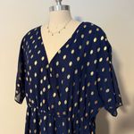 Bloomchic Navy Blue with Gold Dots Maxi Dress Photo 2