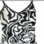 Say What? Say What? Zebra Black White Knitted Mini Strappy Dress S Photo 3