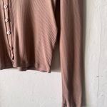 7 For All Mankind Brown Long Sleeve Ribbed Cardigan Sweater Women's Size L Photo 3