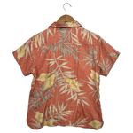 Tommy Bahama Top Womens Small Orange Coral Silk Floral Tropical Hawaiian Beach Photo 1
