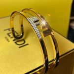 Fendi O'Lock Women's Gold Metal Cuff Bracelet Photo 0