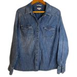 Merona Soft Denim Shirt 100% Cotton Classic Western Casual Layering Size XL Photo 0