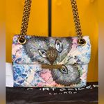 Kurt Geiger LONDONMini Fabric Kensington Bag Crossbody Peacock Bird Purse Gold Photo 1