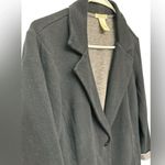 Matty M Womens Black Shawl Neck Casual Knit Roll Sleeve Open Front Blazer Size L Photo 3