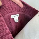 LL Bean Women's Open Front Cardigan Sweater Size S Maroon Chunky Cable Knit Red Photo 5