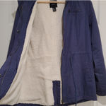 Forever 21 Vintage Look Blue Faux Fur Hoodie Coat Photo 3