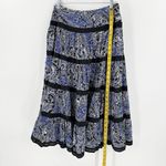 Jones New York Signature Blue Printed Cotton Lined Boho Midi Tiered Skirt Size 4 Photo 7