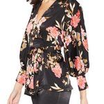 MISA Los Angeles MISA Floral Print Indra Viscose Wrap Cocktail Blouse Shirt Size XS Photo 1
