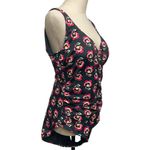 Boden Women's Floral One Piece Swimsuit Size 16R Ruched Tummy Control Swimwear Black Photo 1