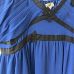Leon Max Limited Edition Blue Baby Doll Silk Chiffon Dress w/ Beading, Sz Medium Photo 2