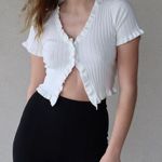 Tic Toc White Lettuce Hem Top Photo 1