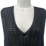 margaret o'leary Black Mesh V-Neck Swim Cover Up Chevron Tunic Tank Top size S Photo 5