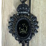 Juicy Couture Gothic Black Royal Juicy Crown Pendant Rhinestones Necklace 16-19" Photo 2