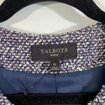 Talbots Navy & White Tweed Button Up Front Quarter Sleeve Overcoat Size 1X Photo 2