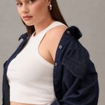 Pilcro NWT New Anthropologie  Navy Button Down Shirt Photo 5