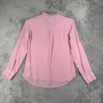 EXPRESS Shirt Womens Pink Chiffon Portofino Button Office Business Casual Small Photo 2