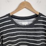 Lou & grey  Striped Top Long Sleeve Side Zip Grey White Cotton Blend size M Photo 4