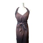 BCB Generation Halter Maxi Dress XS Brown Backless Hoco Sparkle Belted Ombre Photo 1