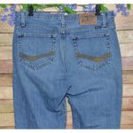 Southern Stitch Ladies Straight Leg Embroidered Denim Blue Jeans Size 33 33R Photo 4