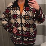 Sigrid Olsen Vintage Knitted Christmas sweater cardigan snowflakes and reindeer Photo 5