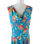 Maiocchi Floral Fit And Flare Dress Cowl Neck Bamboo Spandex Size 14 Photo 1